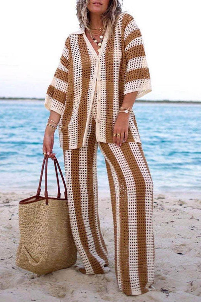 Amelia | Ensemble rayé élégant et confortable