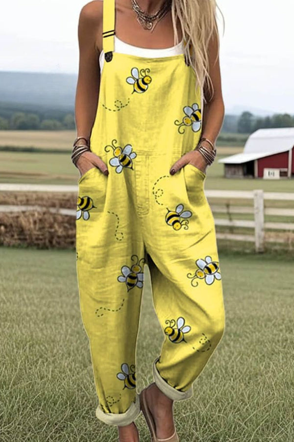 Combinaison pour femme - Design floral vintage, pantalon à jambes larges pour confort et style
