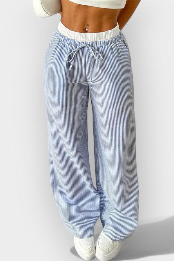 Pantalon large rayé