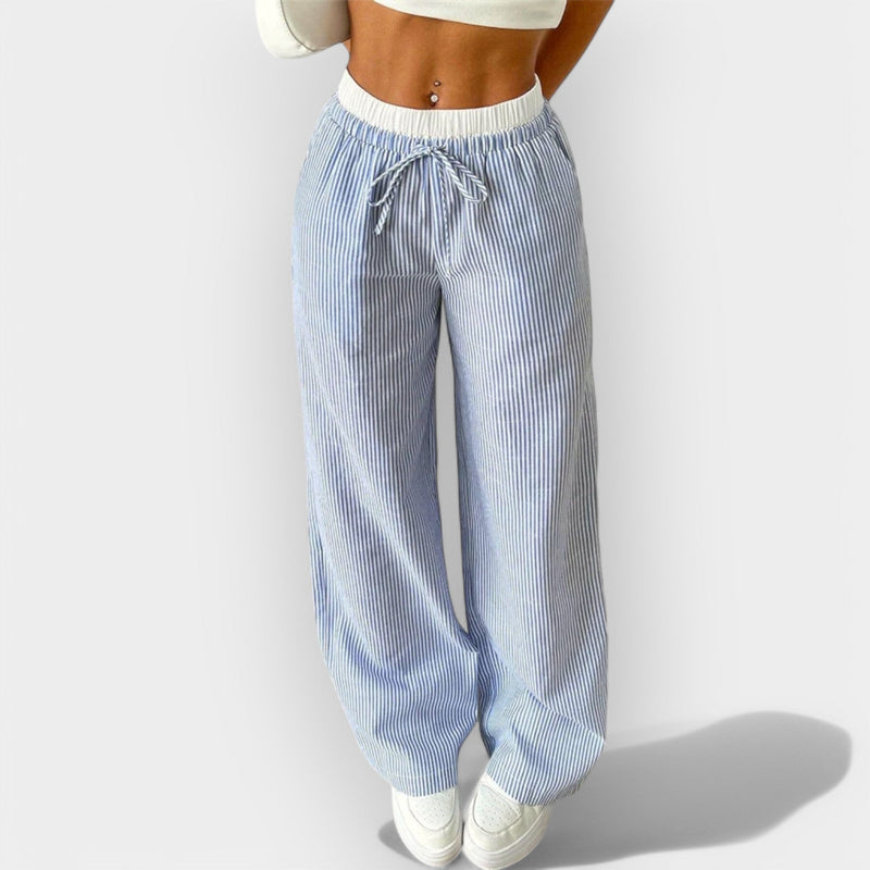 Pantalon large rayé
