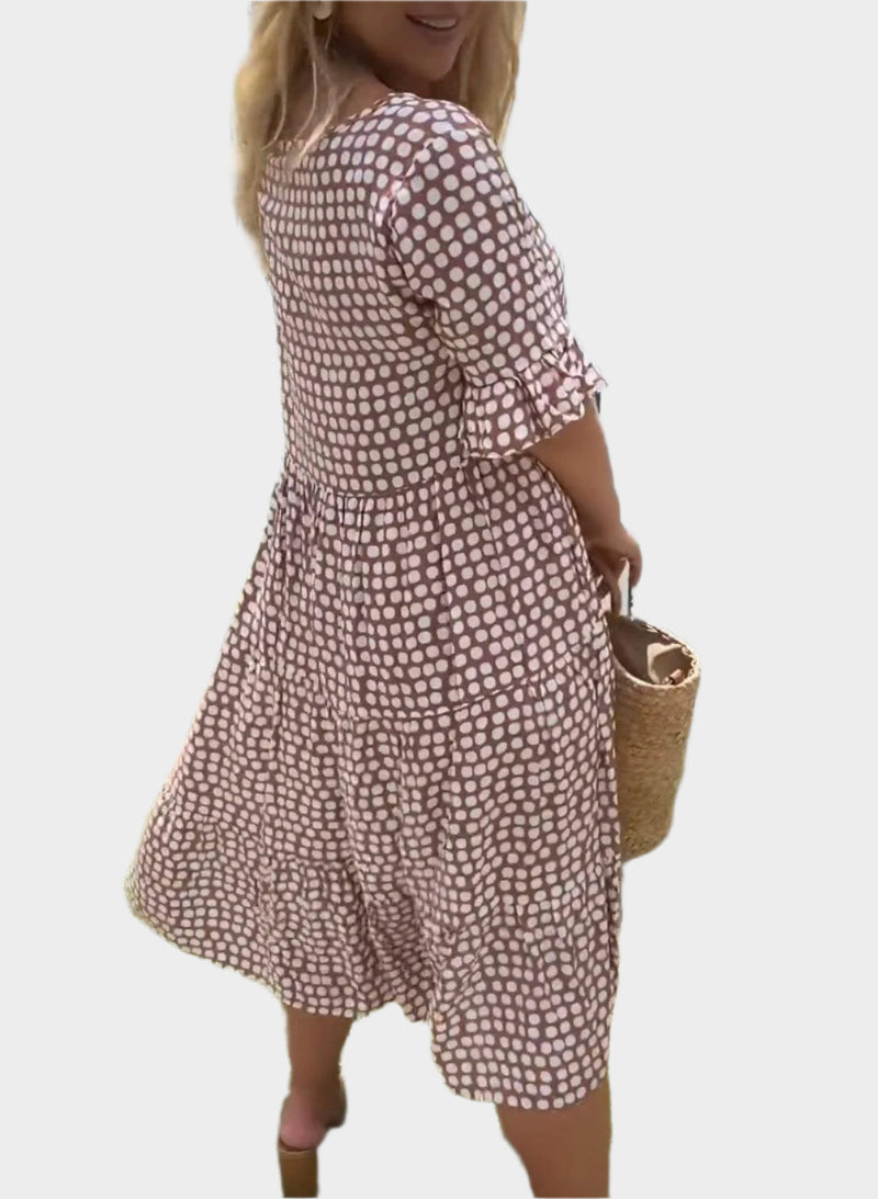 Robe midi avec rayures élégantes