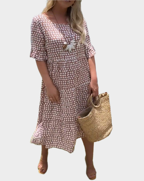 Robe midi avec rayures élégantes