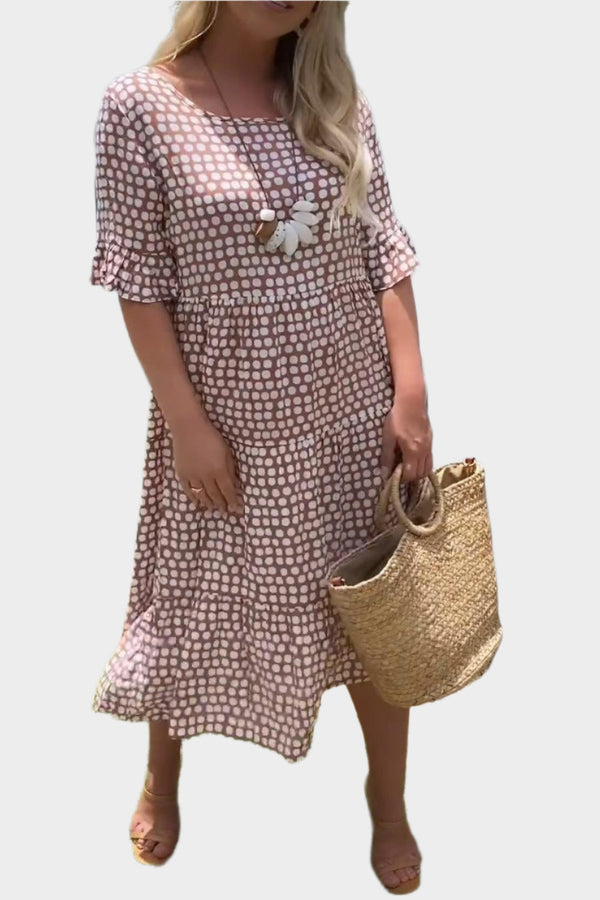 Robe midi avec rayures élégantes