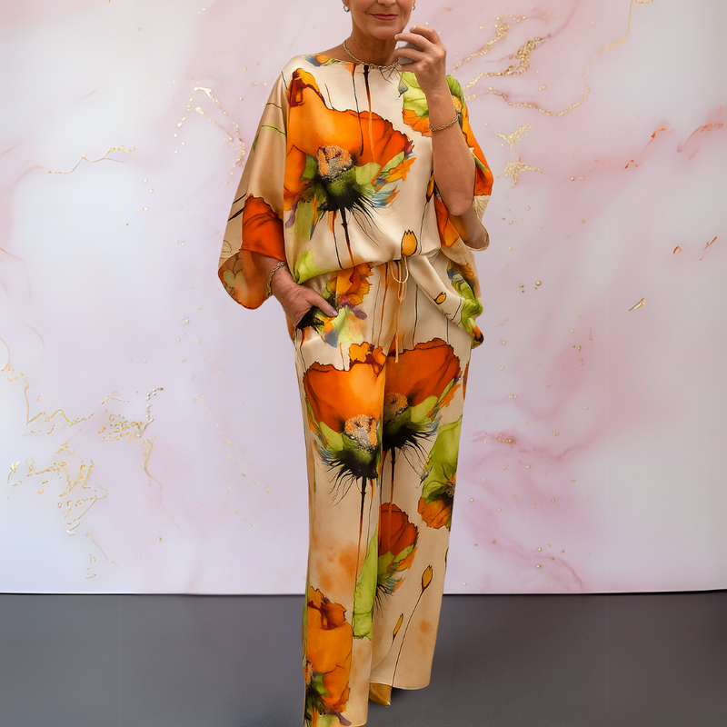 Evangelia | Ensemble deux pièces en satin pour femme