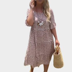Robe midi avec rayures élégantes