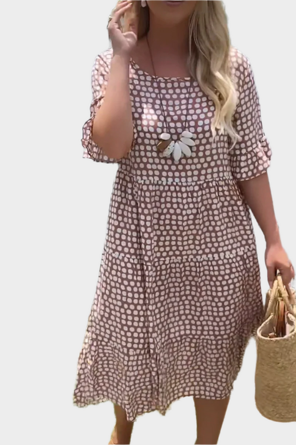Robe midi avec rayures élégantes