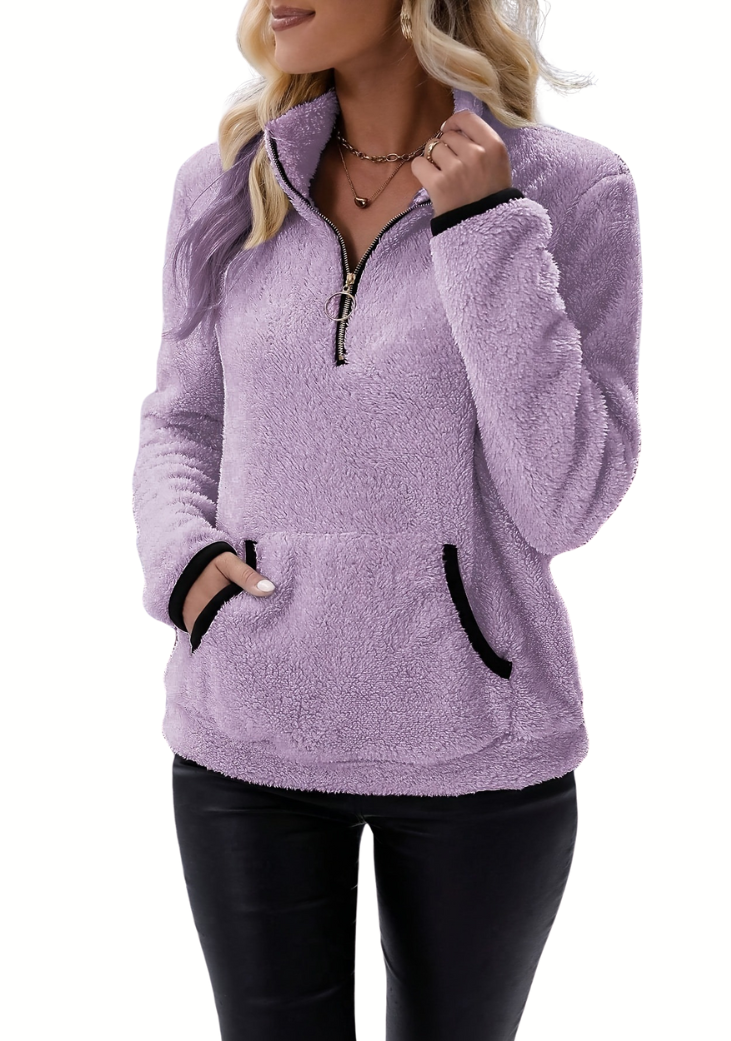 Rosely | Sweat-shirt en polaire Borg à demi-fermeture éclair