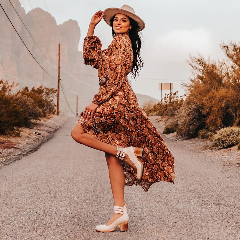 Ever - Escarpins à bout rond pour femmes avec talons épais