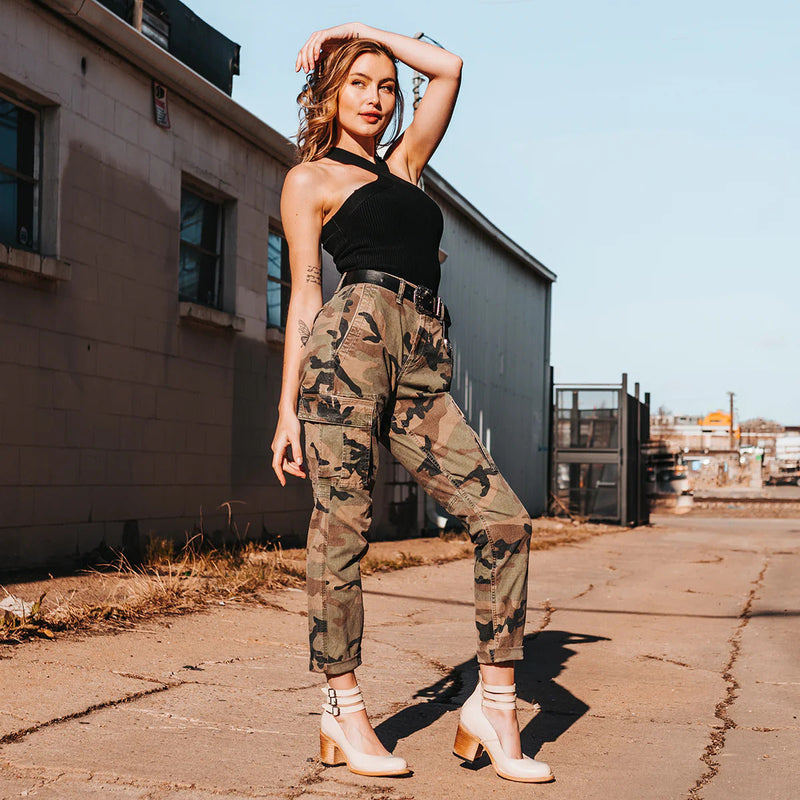 Ever - Escarpins à bout rond pour femmes avec talons épais