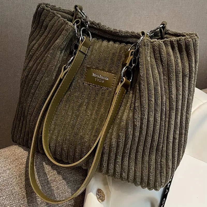Layla™ - Sac fourre-tout élégant en velours côtelé