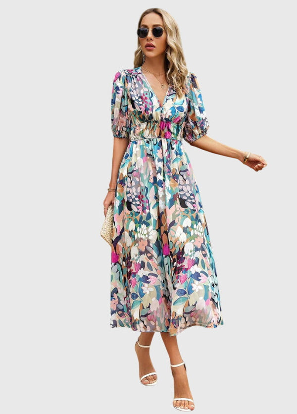 Merlin™ | Robe midi florale flatteuse