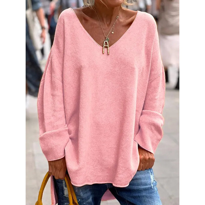 NORA - blouse décontractée chic à col en V