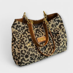 Olivia - Sac fourre-tout en toile léopard