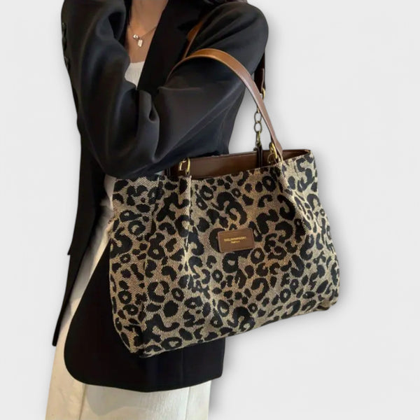 Olivia - Sac fourre-tout en toile léopard