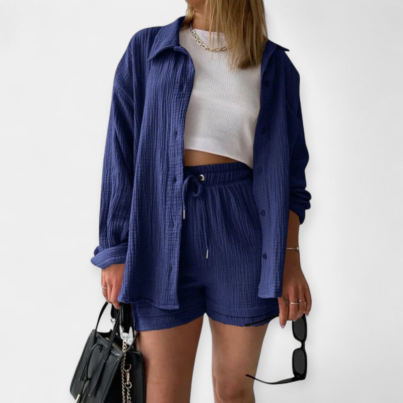 Ensemble haut d'été bicolore et short