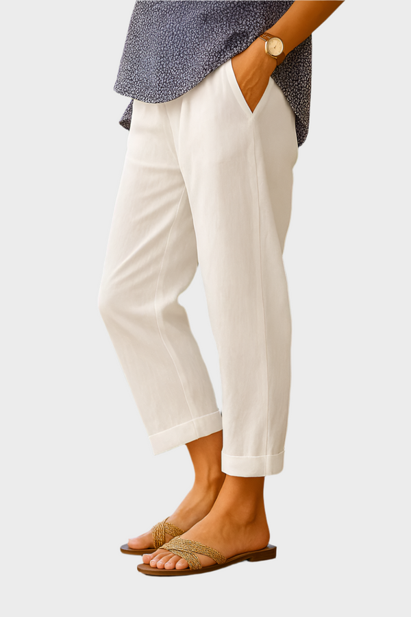 Pantalons d'été en lin et coton