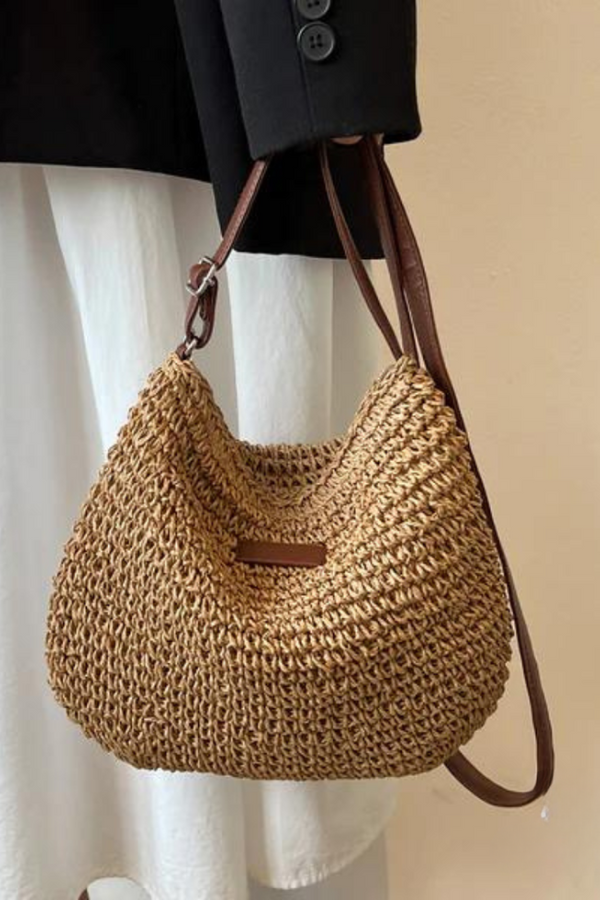 Mary - Sac bandoulière rétro en paille