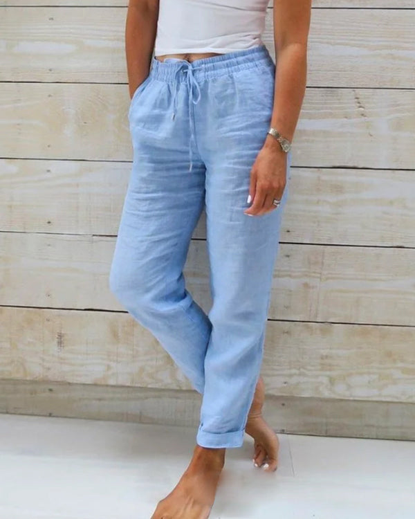 Allison | Pantalon sur mesure en coton-lin de luxe