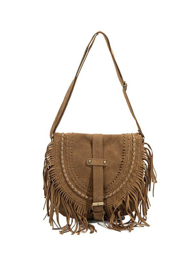 Riley™ - Sac fait main avec franges et boucle
