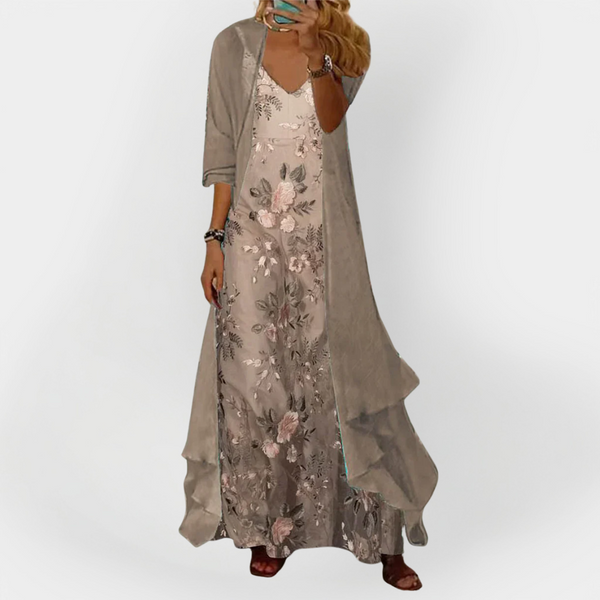 Robe Maxi avec Cardigan (Ensemble de 2 pièces)