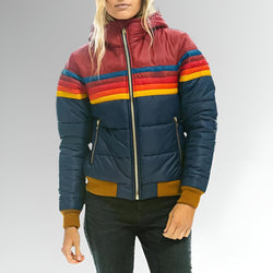 Marietta | Veste zippée avec rayures arc-en-ciel
