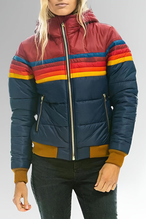 Marietta | Veste zippée avec rayures arc-en-ciel