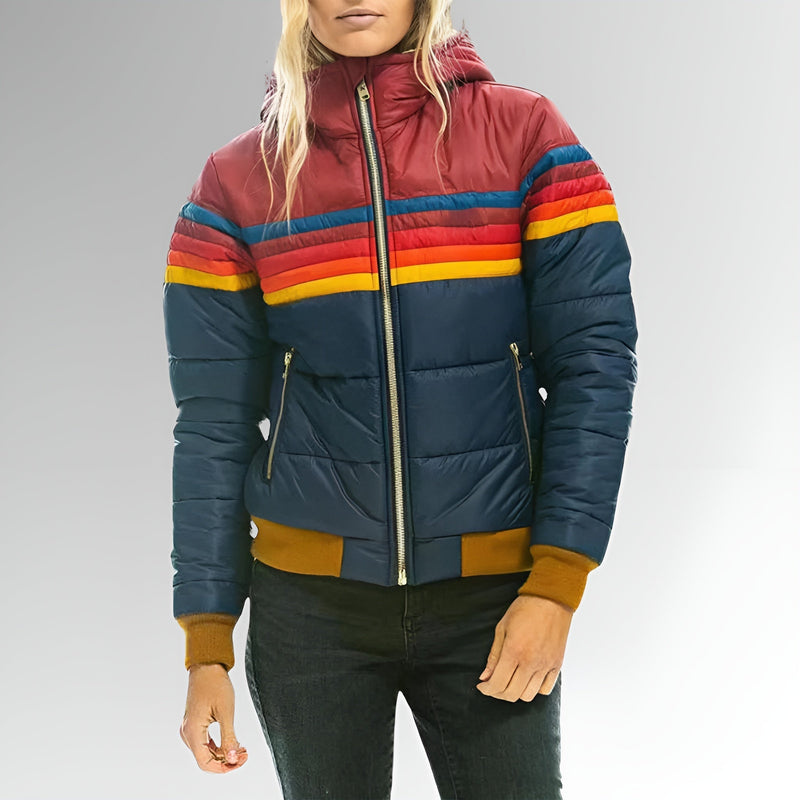 Marietta | Veste zippée avec rayures arc-en-ciel