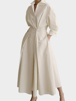 Robe élégante ligne A avec col polo