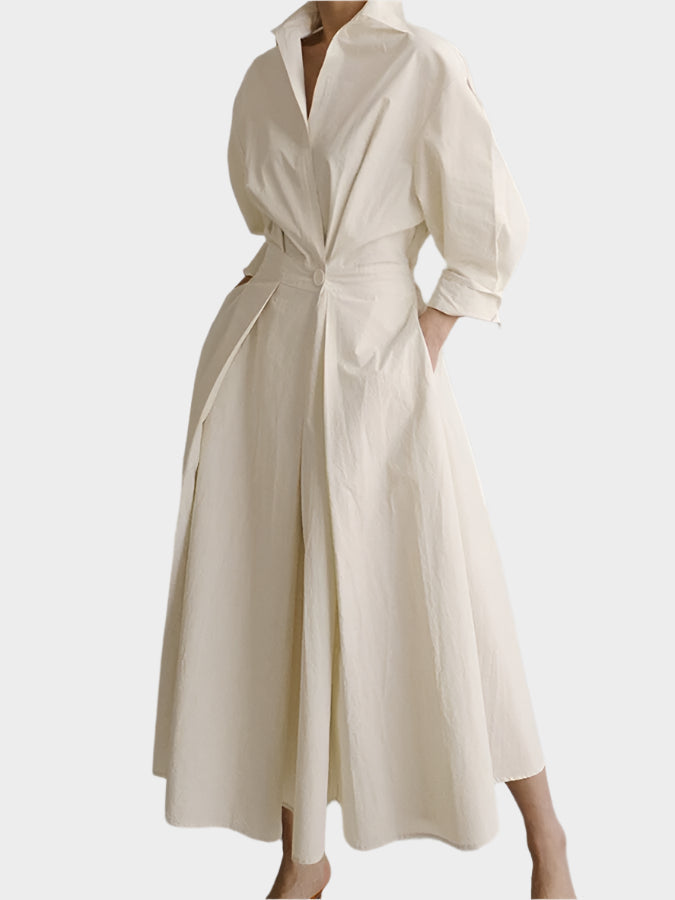 Robe élégante ligne A avec col polo
