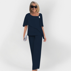 Ensemble élégant double de blouse et pantalon