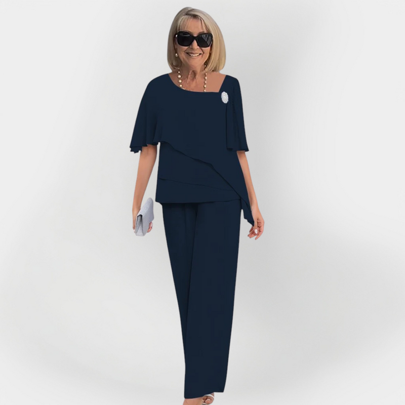 Ensemble élégant double de blouse et pantalon