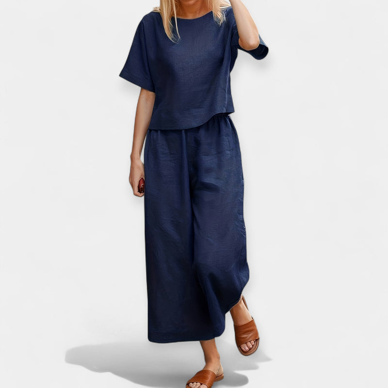 Ensemble pantalon léger avec haut à manches courtes