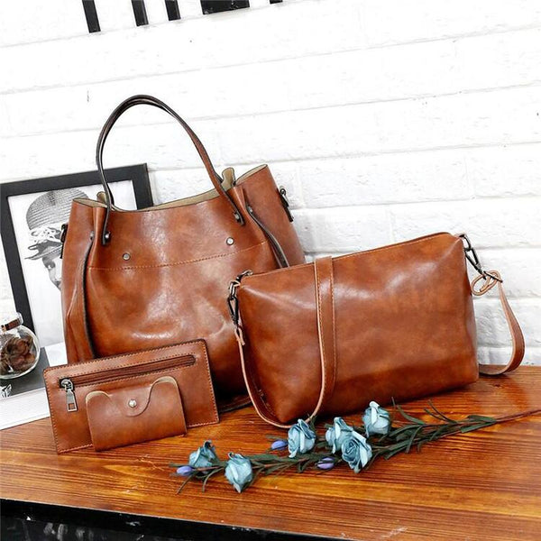 LUISE™ | Ensemble de 4 sacs vintage en cuir écologique