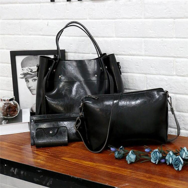 LUISE™ | Ensemble de 4 sacs vintage en cuir écologique