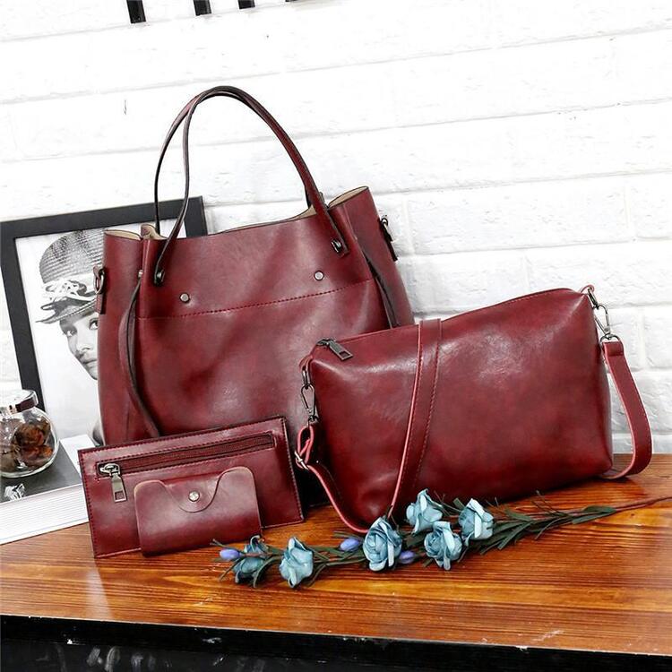 LUISE™ | Ensemble de 4 sacs vintage en cuir écologique