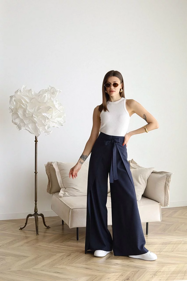 ARIANE – PANTALON EN LIN À JAMBE LARGE POUR FEMMES