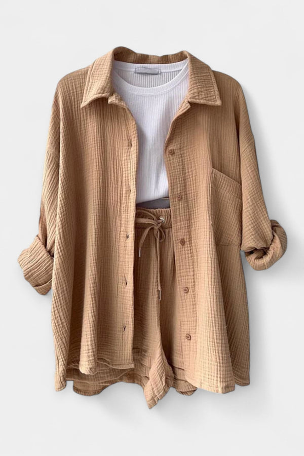 Ensemble haut d'été bicolore et short