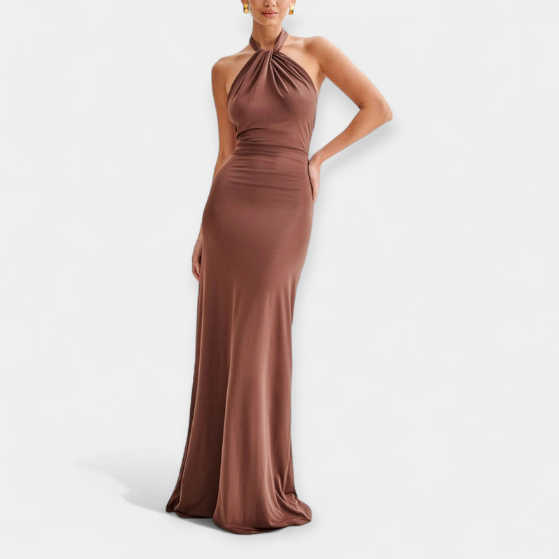 Robe maxi avec lien au cou