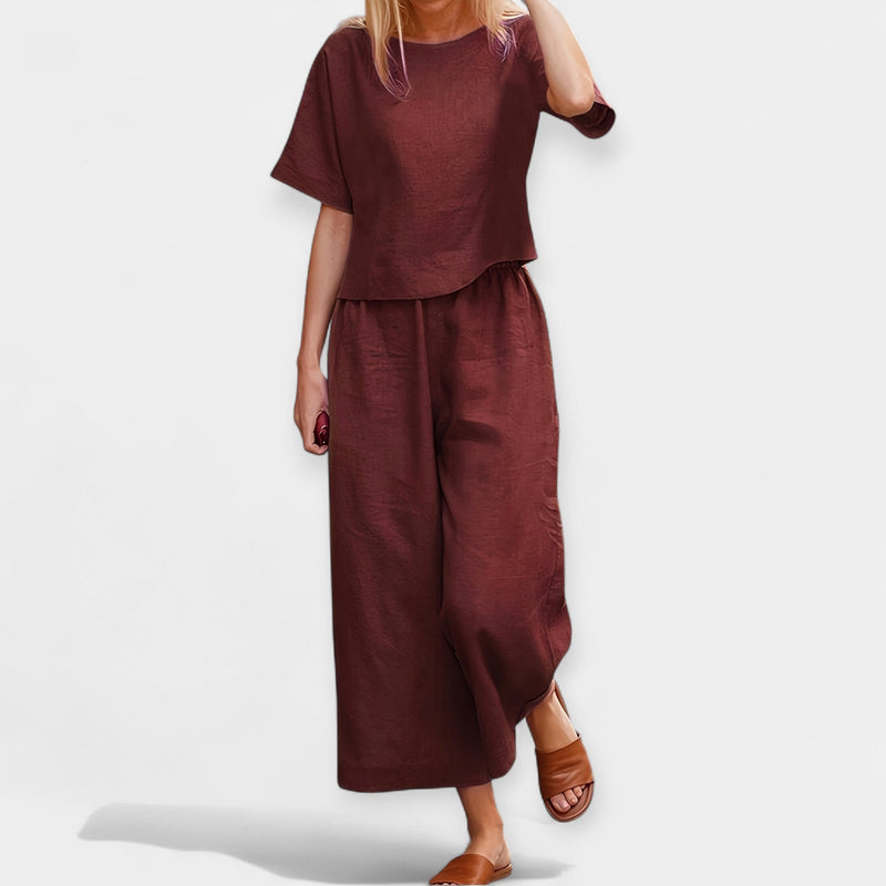 Ensemble pantalon léger avec haut à manches courtes