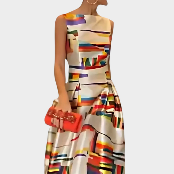 Robe maxi avec sensation linéaire et texture brillante