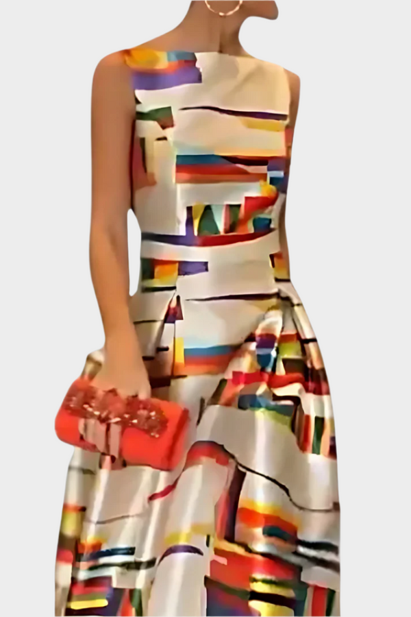 Robe maxi avec sensation linéaire et texture brillante