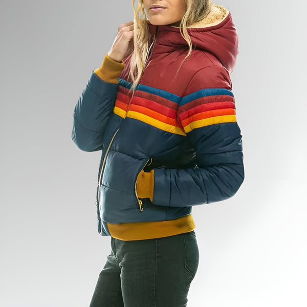 Marietta | Veste zippée avec rayures arc-en-ciel
