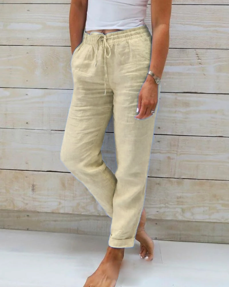 Allison | Pantalon sur mesure en coton-lin de luxe