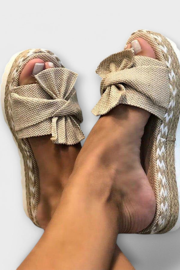 Sandales avec liens en ruban