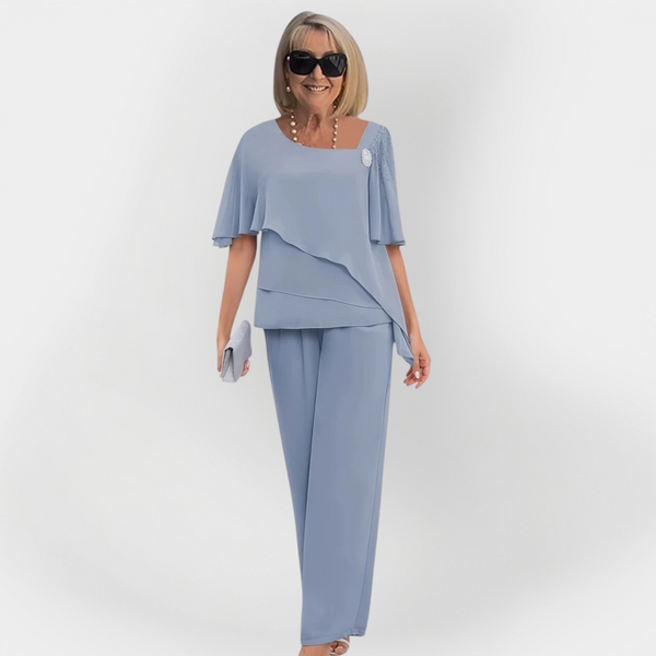 Ensemble élégant double de blouse et pantalon