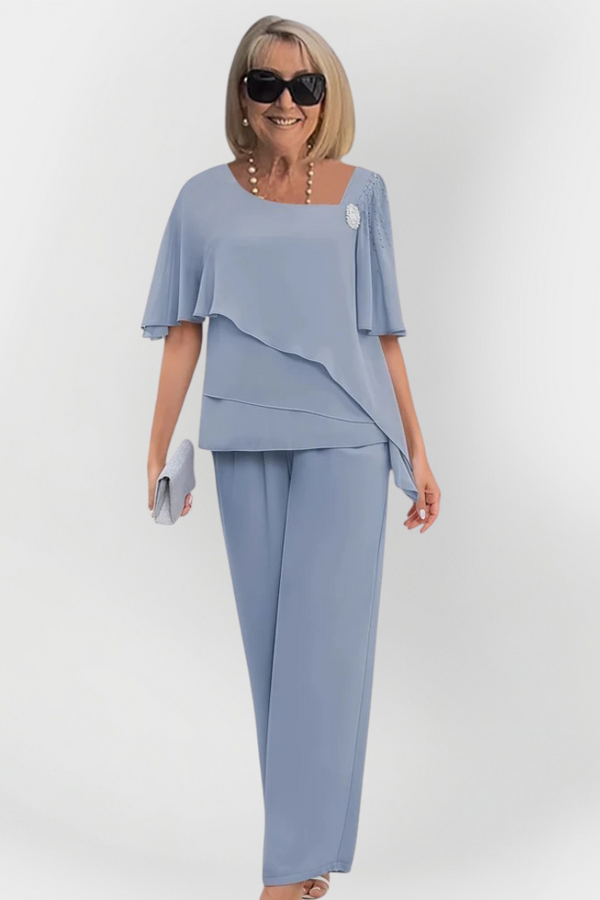 Ensemble élégant double de blouse et pantalon