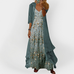 Robe Maxi avec Cardigan (Ensemble de 2 pièces)