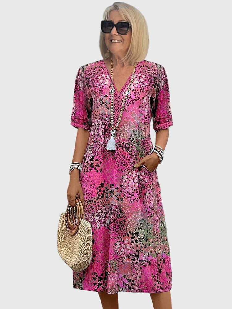 Yvonna™ | Robe midi florale élégante