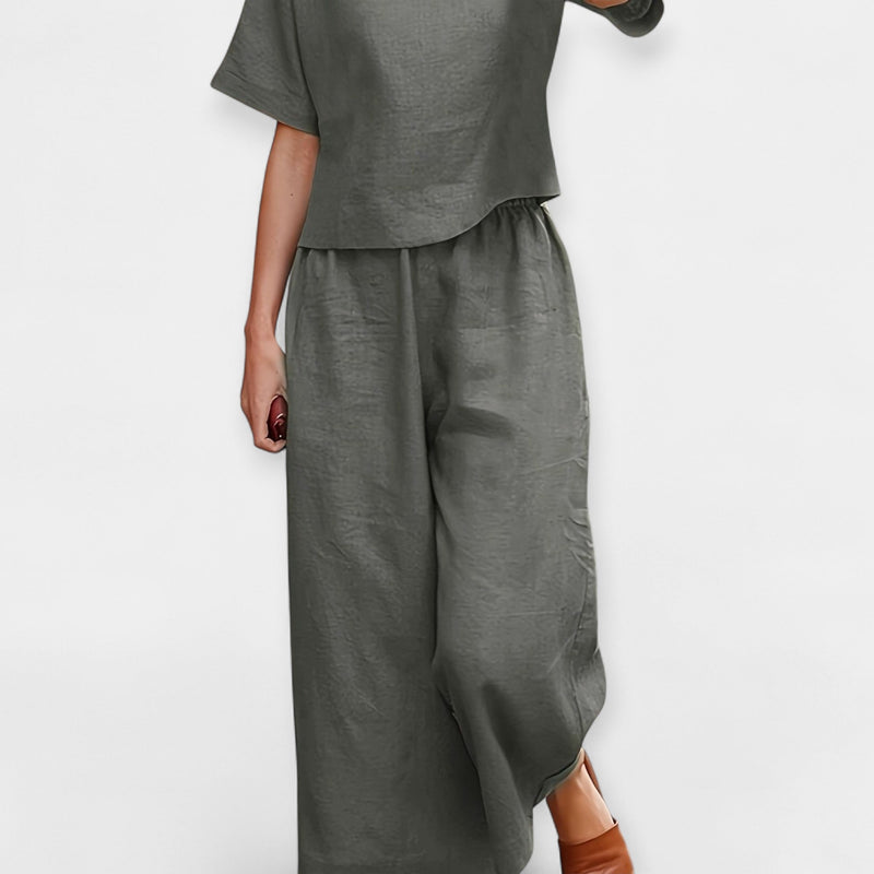 Ensemble pantalon léger avec haut à manches courtes