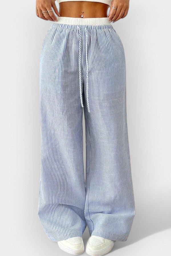 Pantalon large rayé